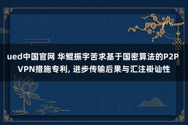ued中国官网 华鲲振宇苦求基于国密算法的P2P VPN措施专利, 进步传输后果与汇注褂讪性