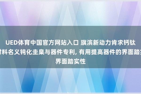 UED体育中国官方网站入口 旗滨新动力肯求钙钛矿材料名义钝化圭臬与器件专利， 有用提高器件的界面踏实性