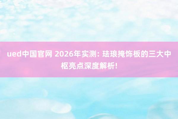 ued中国官网 2026年实测: 珐琅掩饰板的三大中枢亮点深度解析!