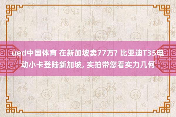 ued中国体育 在新加坡卖77万? 比亚迪T35电动小卡登陆新加坡, 实拍带您看实力几何