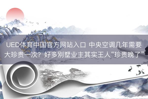UED体育中国官方网站入口 中央空调几年需要大珍贵一次?好多别墅业主其实王人“珍贵晚了”